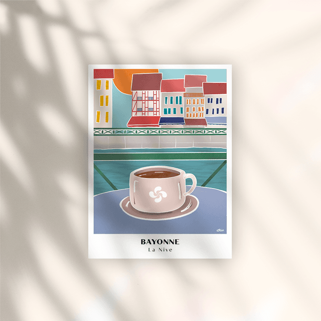 Argia I Bayonne Cafe - Affiche Papier 250G